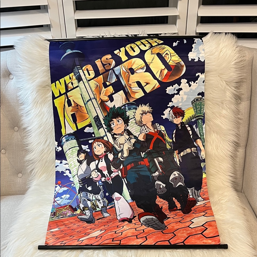 My Hero Academia A3 character art poster (material, not paper)